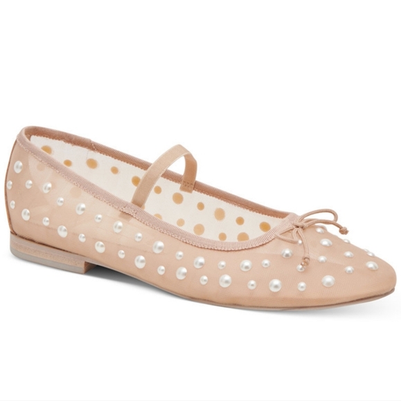 Dolce Vita Cadel Pearl Embelished Women's Ballet Flats In Blush Size 10